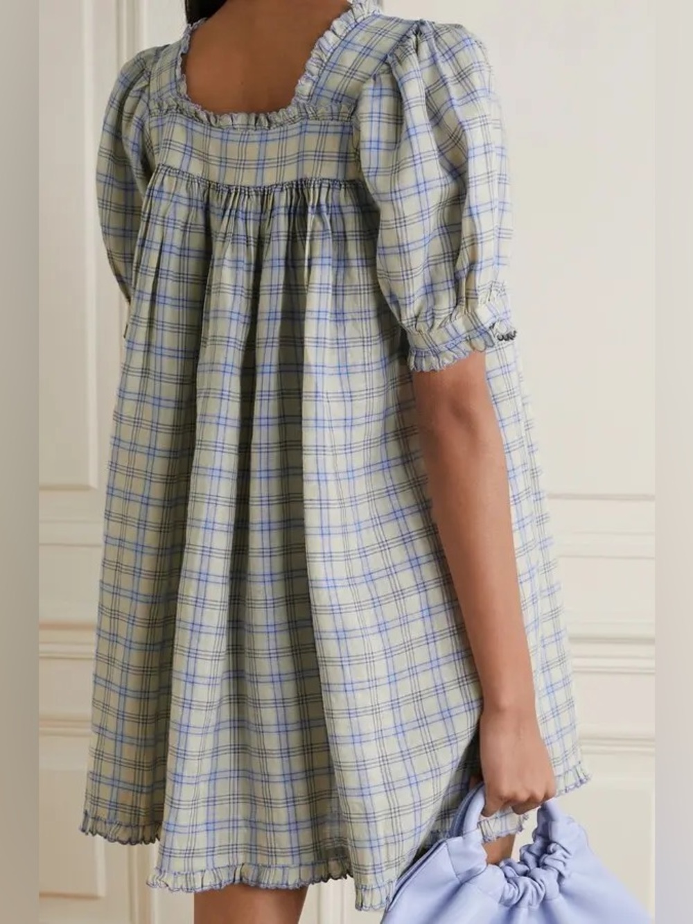 DÔEN Frede Dress in Blue Meadowlark Plaid | XS - Picture 2 of 10
